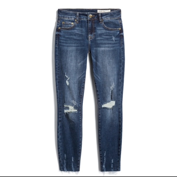 pistola Jeans Pistola Mid Rise Distressed Scissor Cut Hem Mid Rise